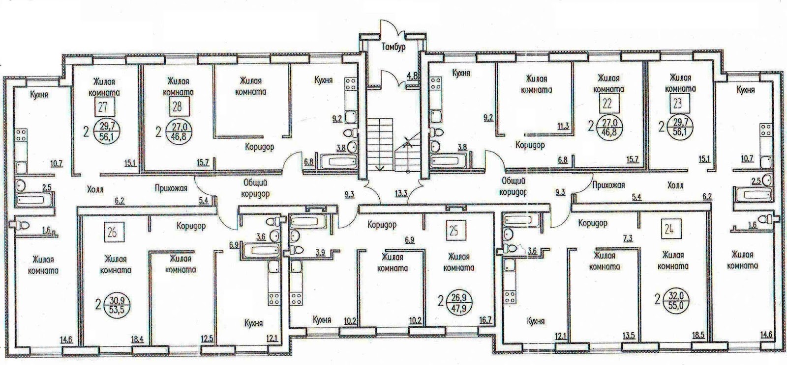 Планировка квартир в Кошелеве проекте Самара